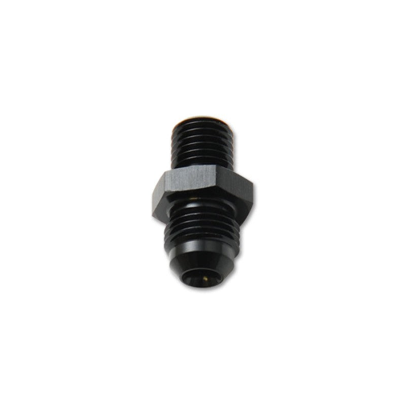 Vibrant Performance 16617 black anodized 6061 aluminum -6AN male to M12 x 1.0 metric male straight adapter fitting.