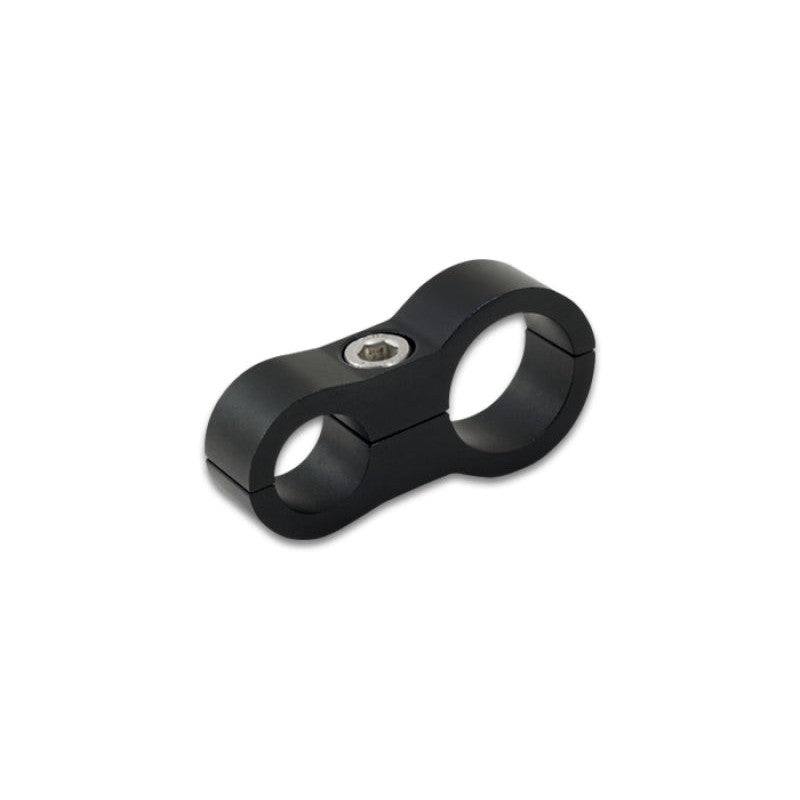 Black anodized 6061 aluminum stepped hose separator for 7/16 inch and 9/16 inch ID lines