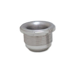 Aluminum -8 AN male weld-on bung featuring a 1-inch diameter flange for custom fabrication.