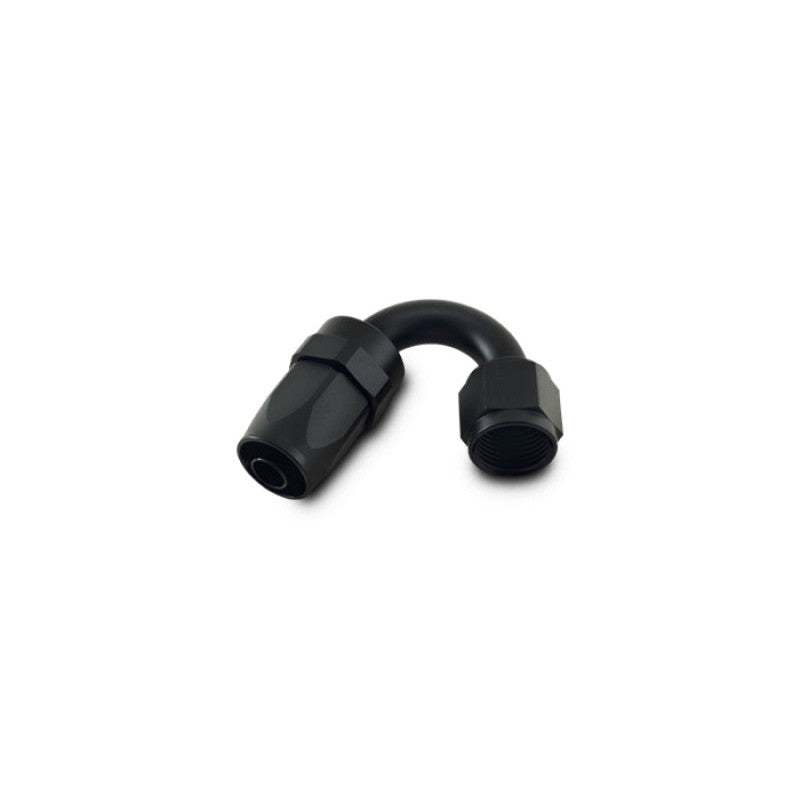 Black hard-anodized 6061 aluminum -8AN 150-degree swivel-style hose end fitting