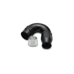 Vibrant 28508 black hard anodized -8AN 150 degree high flow hose end fitting for PTFE lined hose.