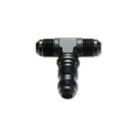 Vibrant Performance black anodized 6061 aluminum -8AN male flare bulkhead tee adapter fitting.
