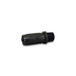 Black anodized 6061 aluminum -8AN to 1/4 inch NPT male straight swivel hose end fitting.