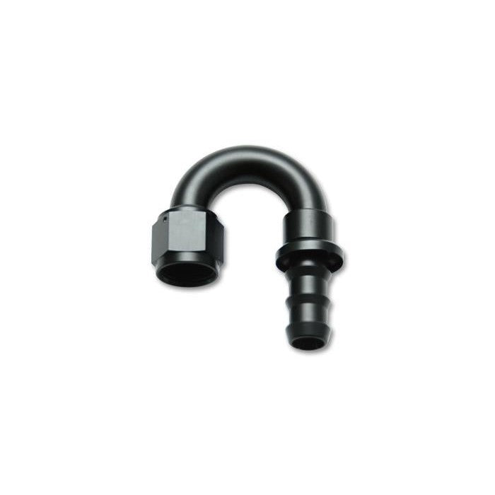 Vibrant Performance -8AN 180 degree push-on hose end fitting made from 6061 aluminum alloy