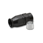 Vibrant Performance 28008 black hard anodized -8AN straight high flow hose end fitting for PTFE lined hoses.
