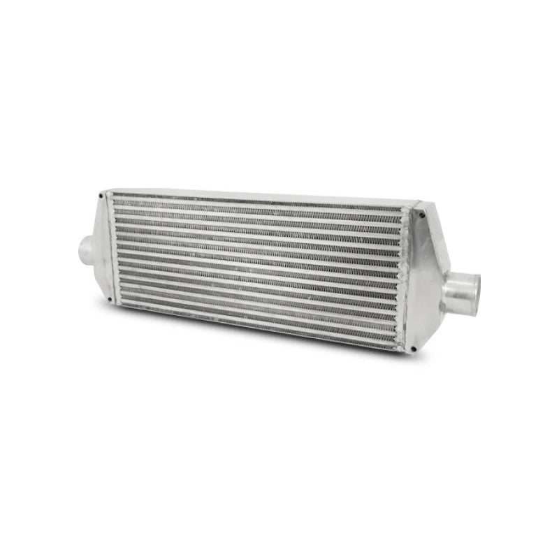 Vibrant Performance air-to-air intercooler assembly with a bar and plate core and cast aluminum end tanks.