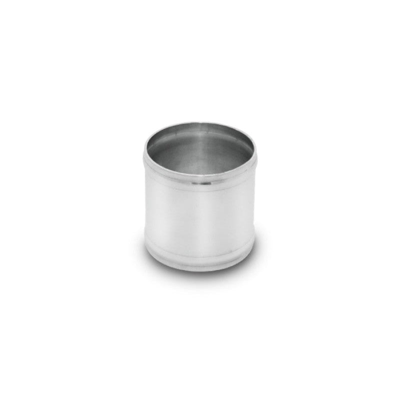 Mirror polished Vibrant Performance aluminum joiner coupling with bead rolled ends, 2.25 inch diameter.