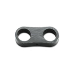 Black anodized 6061 aluminum line separator bracket for 0.25 inch outer diameter hoses
