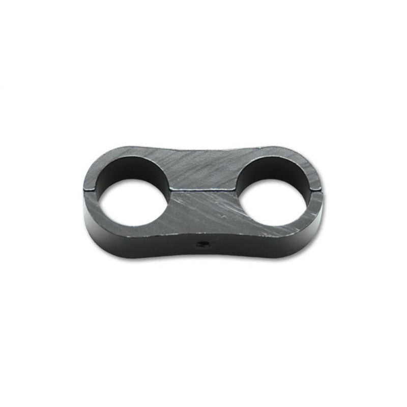 Black anodized Vibrant Performance 6061 aluminum line separator bracket for 0.563in (14.3mm) OD hoses