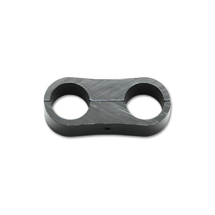 Black anodized 6061 aluminum line separator bracket for 0.656 inch diameter fluid lines.