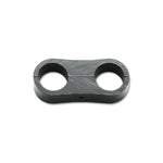 Black anodized 6061 aluminum line separator bracket for 0.875 inch OD plumbing lines