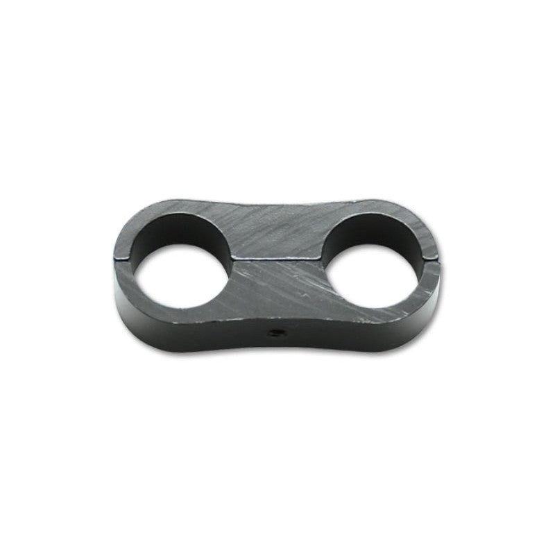 Black anodized 6061 aluminum line separators with 17.5mm internal diameter holes for fluid line organization.