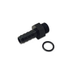 Black anodized 6061 aluminum -6AN ORB to 5/16 inch hose barb adapter fitting with included O-ring.