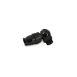 Black anodized 6061 aluminum swivel banjo hose end for -12 AN PTFE lined flex hose.
