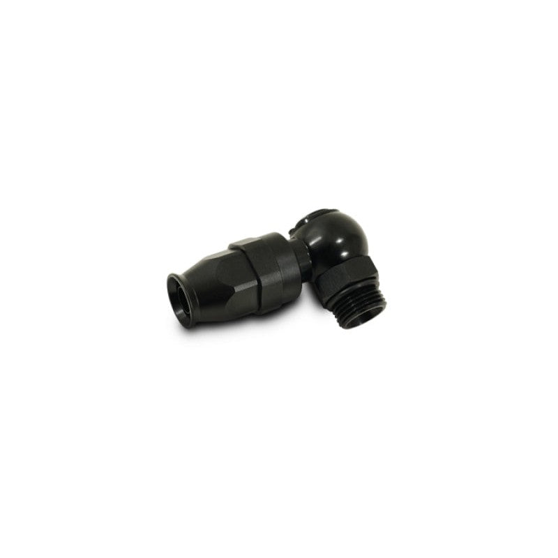 Black anodized 6061 aluminum swivel banjo hose end for -3 AN PTFE flex hose with 1/8 NPT bolt