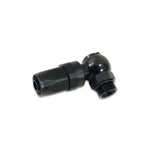 Vibrant Performance 24430 black anodized 6061 aluminum -10AN male swivel banjo to rubber hose end fitting.