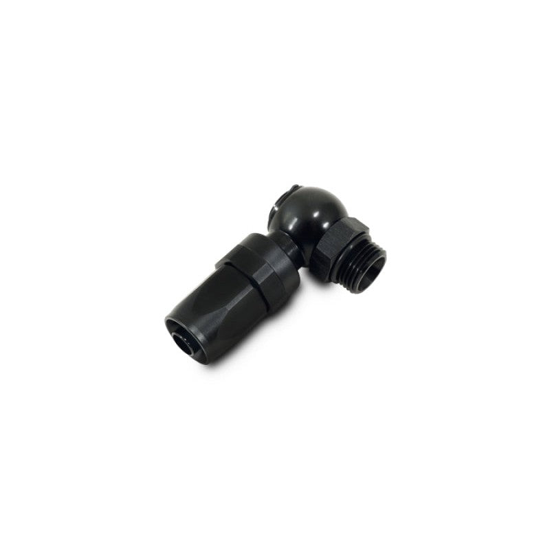 Black anodized 6061 aluminum -16AN x -16AN male swivel banjo hose end fitting assembly.