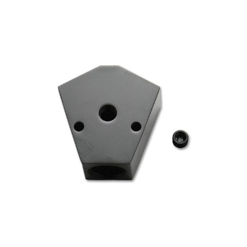 Vibrant Performance billet 6061 aluminum Y-block fitting with 1/2 inch NPT and 3/8 inch NPT ports.