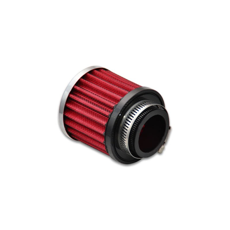 Vibrant Performance crankcase breather filter with a 1.5 inch (38mm) inlet and polished chrome top cap