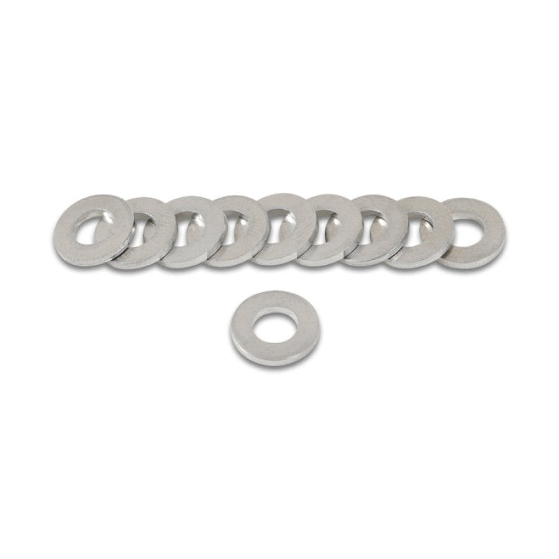 Ten M14 aluminum crush washers for sealing straight thread adapter fittings without O-ring gaskets.