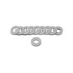 Pack of ten Vibrant Performance silver-colored aluminum M8 crush washers for straight thread sealing.