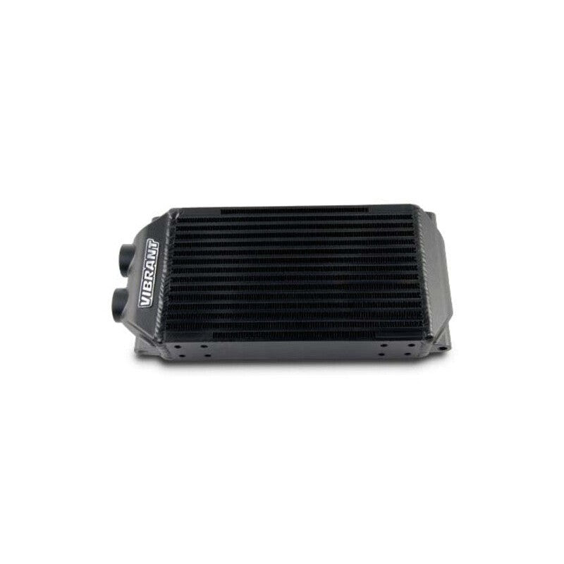 Vibrant Performance 12952 double pass oil cooler assembly showing the 6x10x2 inch core and ports.