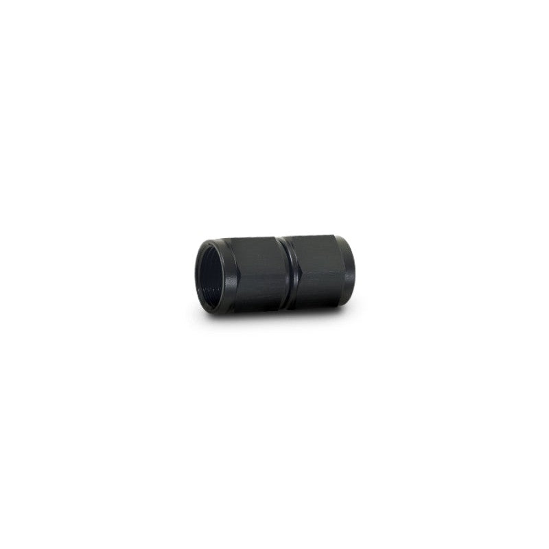 Black anodized 6061 aluminum straight coupler union adapter, female -10 AN to female -12 AN