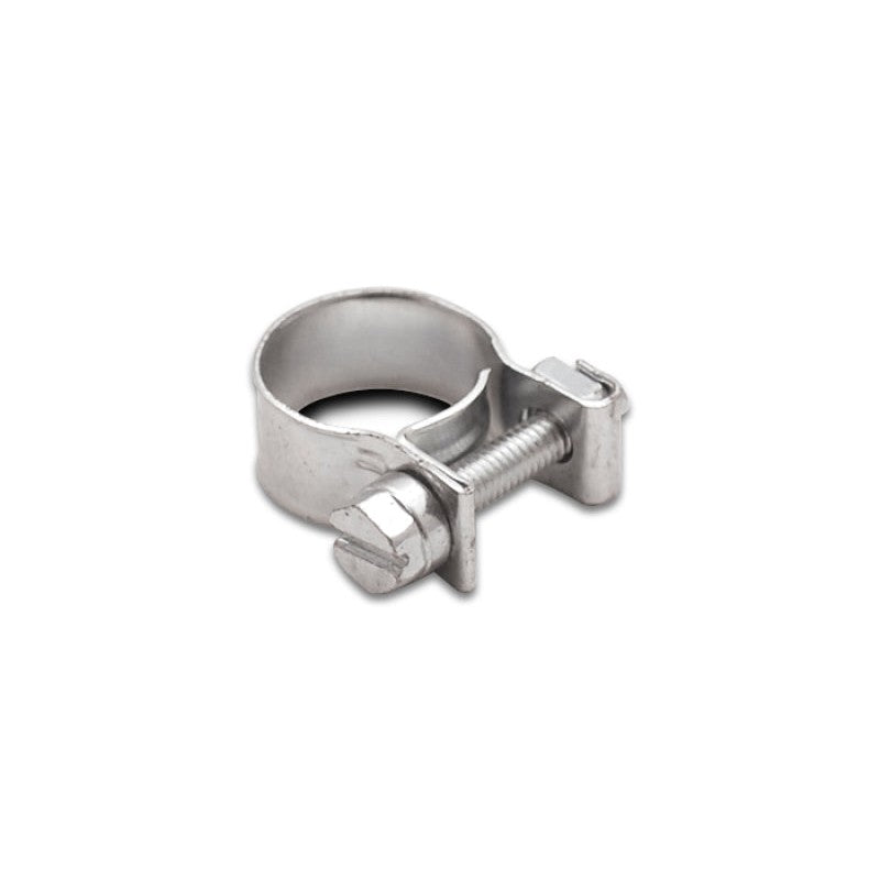 Zinc plated mild steel fuel injector style mini hose clamps in an 11-13mm range, pack of ten.