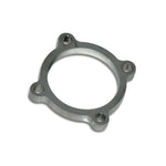 CNC-machined T304 stainless steel 4-bolt T3 turbo discharge flange featuring a 3 inch ID and 1/2 inch thickness.