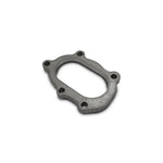 Vibrant Performance 14480 mild steel 5-bolt turbo discharge flange with oval outlet for Garrett GT series turbos.