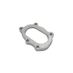 Vibrant Performance 1448 T304 stainless steel 5-bolt turbo discharge flange with oval outlet.