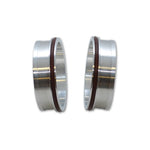 Pair of Vibrant Performance HD Clamp 6061 aluminum weld ferrules for 2-inch OD tubing with O-rings