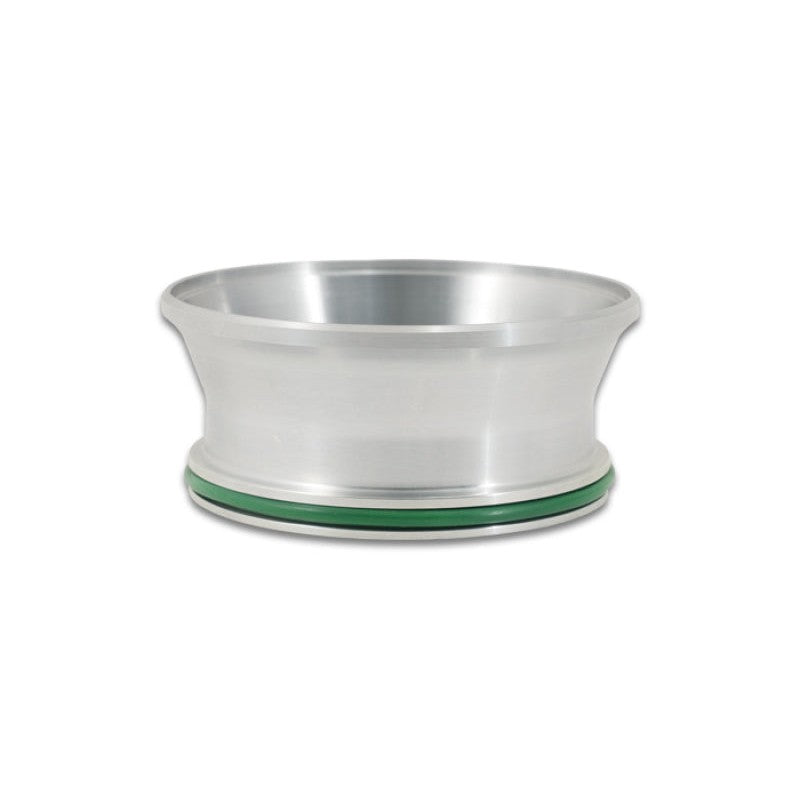 Machined 6061 aluminum transition weld ferrule for 2.50-inch to 3-inch HD clamp assemblies with O-ring.