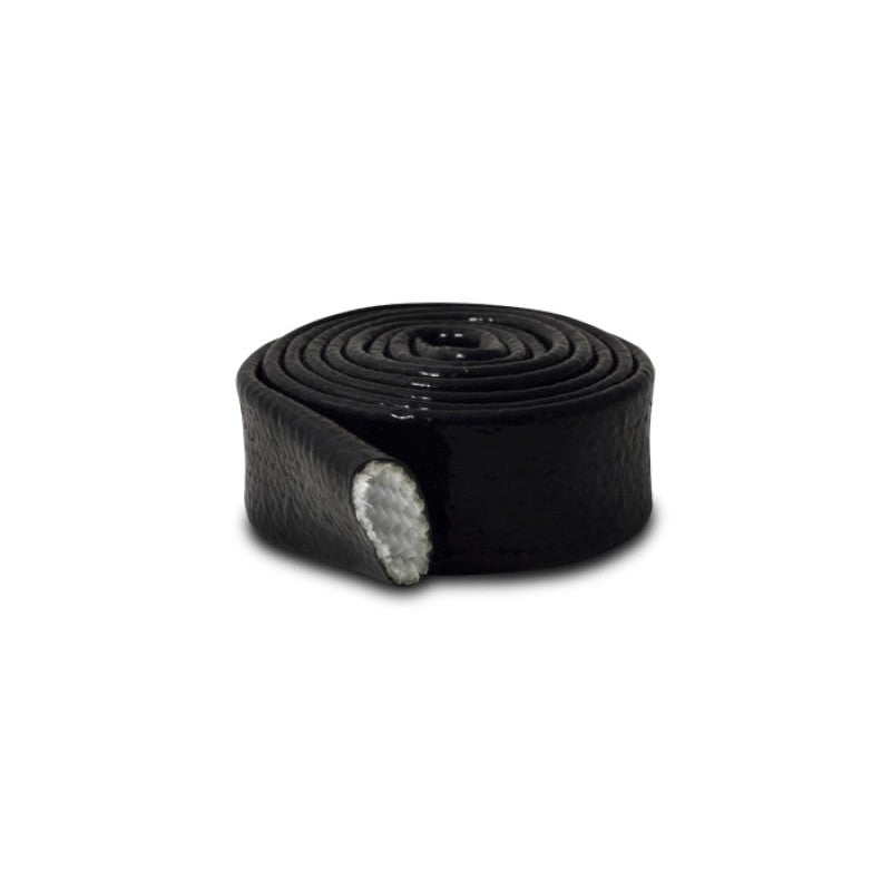 Black silicone-wrapped fiberglass heat protection sleeving, 1.5 inch diameter by 5 feet long