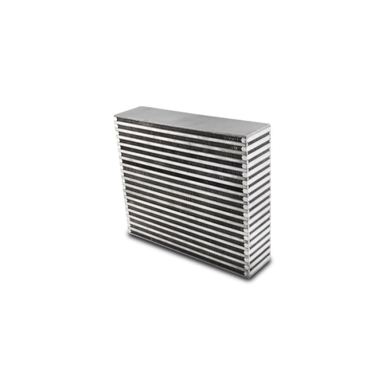 Vibrant Performance aluminum bar and plate horizontal flow intercooler core measuring 14 by 11.75 by 3.5 inches.