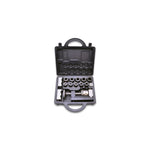 Vibrant Performance AN hose assembly tool kit with steel jigs, clamping tool, and vise jaws in a carrying case.