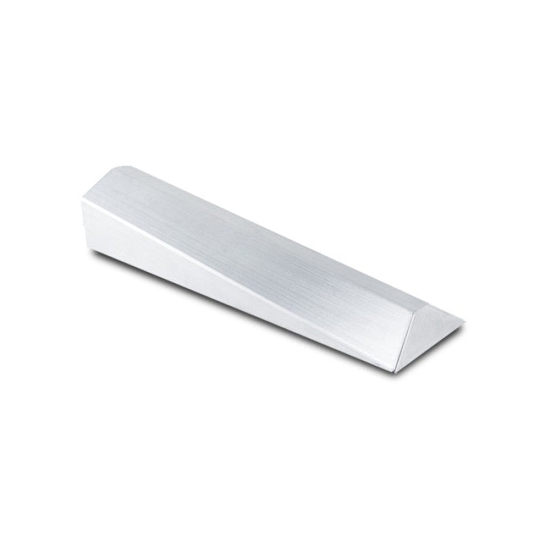 Raw 5052 aluminum three-piece intercooler end tank assembly for vertical core fabrication.