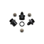 Vibrant 16733 -3AN inline turbo oil feed filter with three interchangeable micron mesh filter elements.