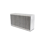 Vibrant Performance vertical flow bar and plate intercooler core 6x11.8x3 inch showing internal fin structure.