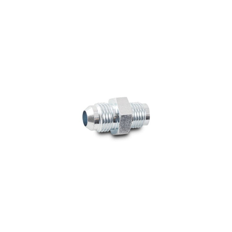 Black anodized 6061 aluminum adapter fitting featuring a -6AN male flare and 1/2-20 inverted flare threads.