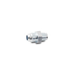 Black anodized 6061 aluminum adapter fitting featuring a -6AN male flare and 1/2-20 inverted flare threads.