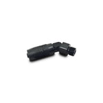 Black anodized 6061 aluminum Vibrant Performance 45-degree -10AN male swivel hose end fitting with 7/8-14 threads.