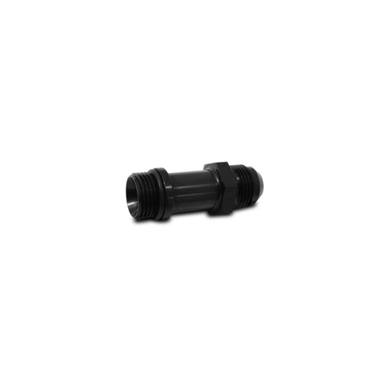 Black anodized 6061 aluminum -10AN male to -10AN male ORB straight extender adapter with rubber O-ring seal