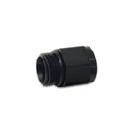 Black anodized 6061 aluminum adapter fitting with male -6 ORB and female M12 x 1.5 threads
