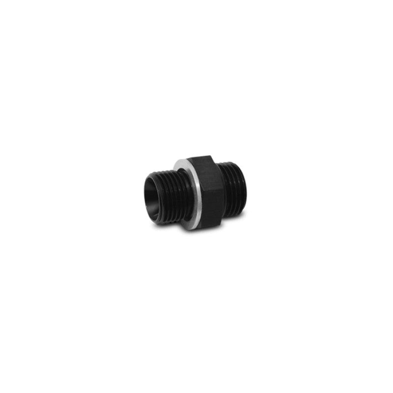 Black anodized 6061 aluminum straight adapter fitting with male -6AN and M16 x 1.5 metric threads