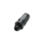 Vibrant Performance black anodized 6061 aluminum male -8AN flare straight swivel hose end fitting.