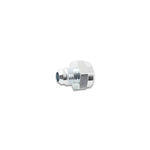 Zinc-plated steel fuel line adapter featuring a -6 AN male flare and 5/8-18 female inverted flare threads.