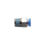 Vibrant Performance male straight pneumatic push lock fitting with 1/8 inch NPT threads and 1/4 inch OD tube inlet.