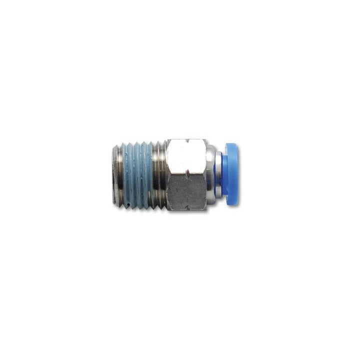 Vibrant Performance 1/8 inch NPT male straight pneumatic push-lock fitting for 5/32 inch 4mm OD tubing.