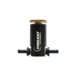 Black anodized Vibrant Performance manual boost controller with integrated brass adjustment dial and mounting bracket.